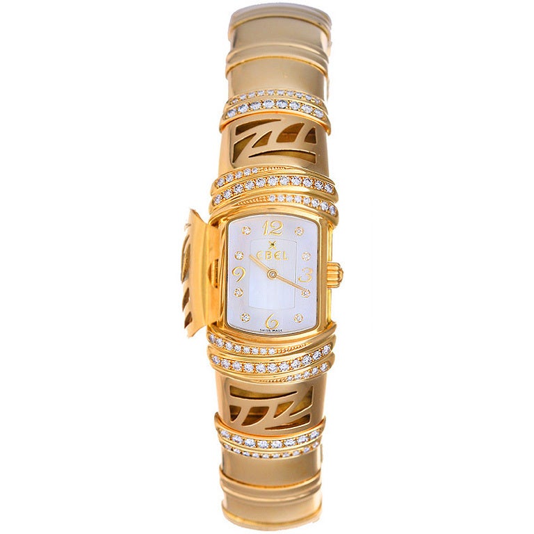 Ebel Shanta Yellow Gold Mother of Pearl Diamond Ladies Watch at 