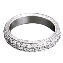 Amazing Custom Made Platinum Pave Diamond Wedding Band Ring