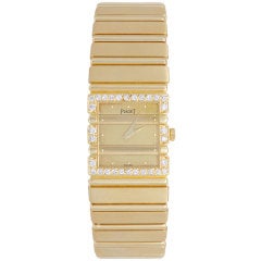 PIAGET Lady's Yellow Gold and Diamond Polo Bracelet Watch