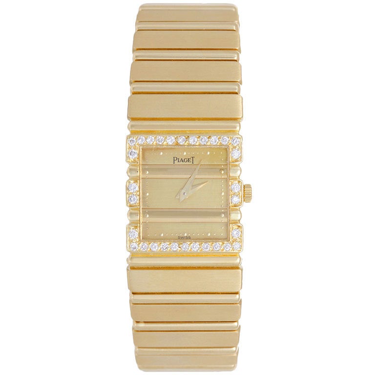 PIAGET Lady's Yellow Gold and Diamond Polo Bracelet Watch