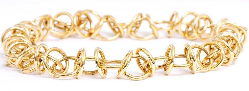 Stunning Tiffany Yellow Gold Round Rolo Type Gold Chain Necklace