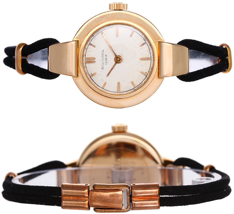  Patek Philippe Montre vintage en or rose pour femmes Pour femmes 