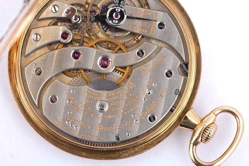 PATEK PHILIPPE Yellow Gold Pocket Watch retailed by Bailey, Banks and ...