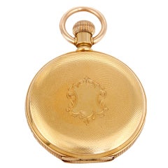 PATEK PHILIPPE Beautiful Yellow Gold Enamel Dial Pocket Watch