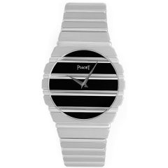 PIAGET White Gold Polo Watch with Black Onyx Dial circa 2000s
