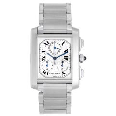CARTIER Stainless Steel Tank Francaise Chronograph Wristwatch