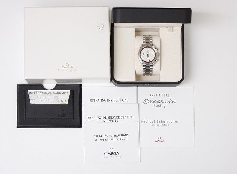 Men's OMEGA Stainless Steel Schumacher 2000 Speedmaster Racing Limited Edition Wristwatch