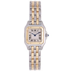 CARTIER Lady's Stainless Steel and Gold Panther Quartz Watch