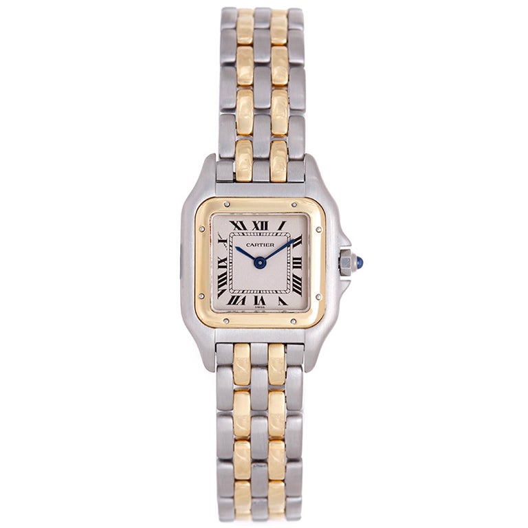 CARTIER Lady's Stainless Steel and Gold Panther Quartz Watch