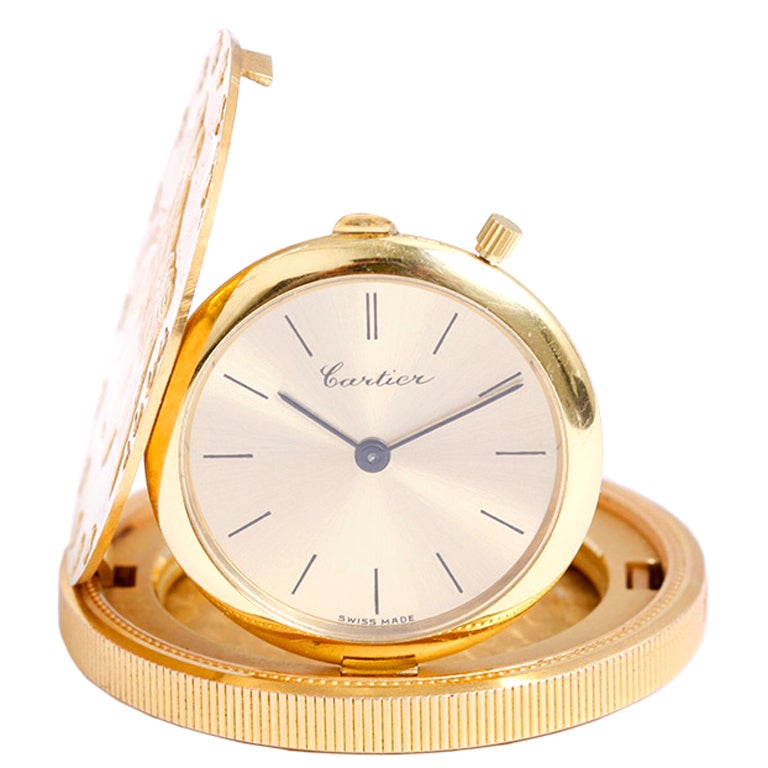 CARTIER Unusual Yellow Gold Coin Watch