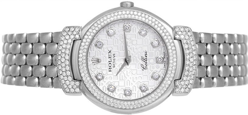 ROLEX Lady's White Gold and Diamond Cellini Cellissima Wristwatch