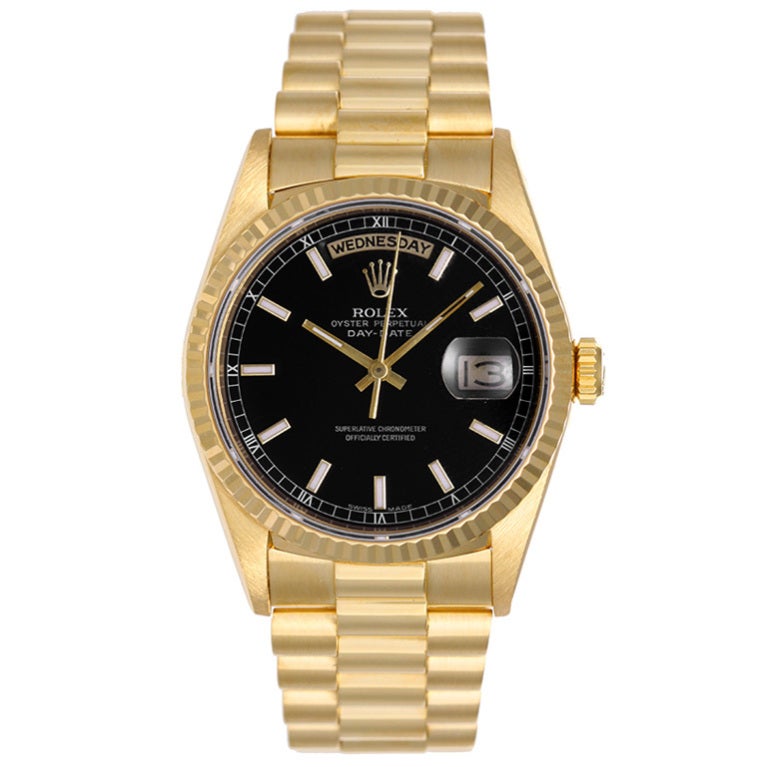 ROLEX Yellow Gold Day-Date President Wristwatch Ref 18238