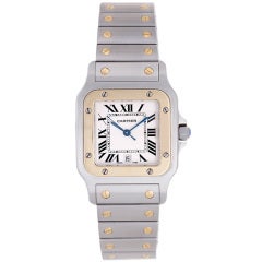 CARTIER Stainless Steel and Yellow Gold Santos Galbee Wristwatch