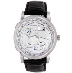 A. Lange & Sohne Platinum Lange 1 Time Zone Wristwatch