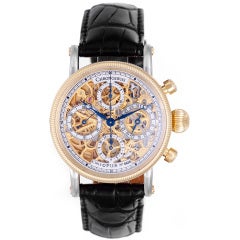 Chronoswiss Yellow Gold and Steel Opus Skeletonized Chronograph
