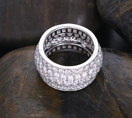 pave wide band ring