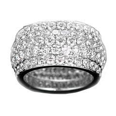 Stunning White Gold Pave Diamond Wide Band Ring