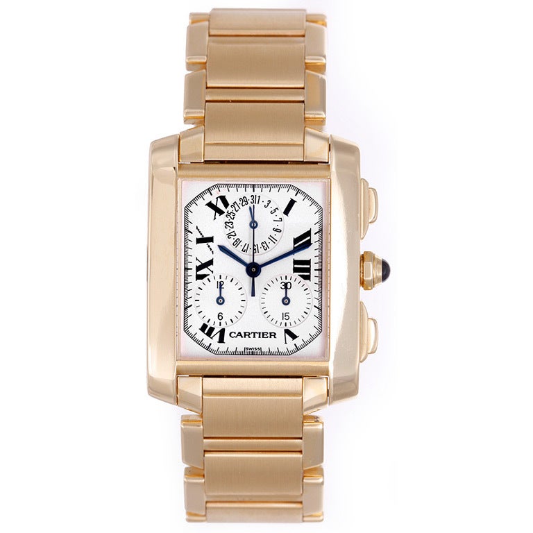 Cartier Yellow Gold Tank Francaise Chronograph Wristwatch