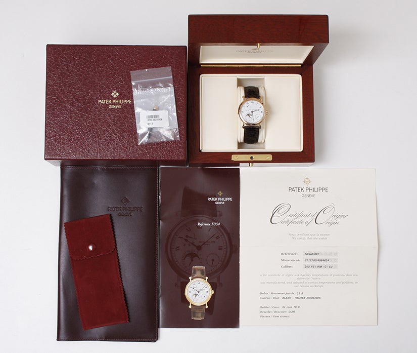 Men's Patek Philippe Rose Gold Moonphase Calendar Wristwatch Ref 5054R