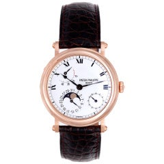 Patek Philippe Rose Gold Moonphase Calendar Wristwatch Ref 5054R