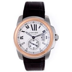 Rose Gold and Stainless Steel Calibre de Cartier Wristwatch