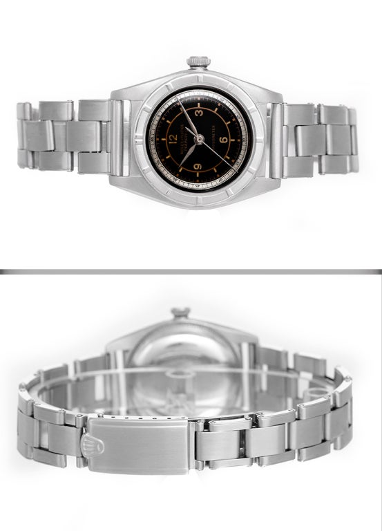 Rolex Stainless Steel Bubbleback Wristwatch Ref 5015