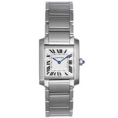Cartier Stainless Steel Midsize Tank Francaise Wristwatch