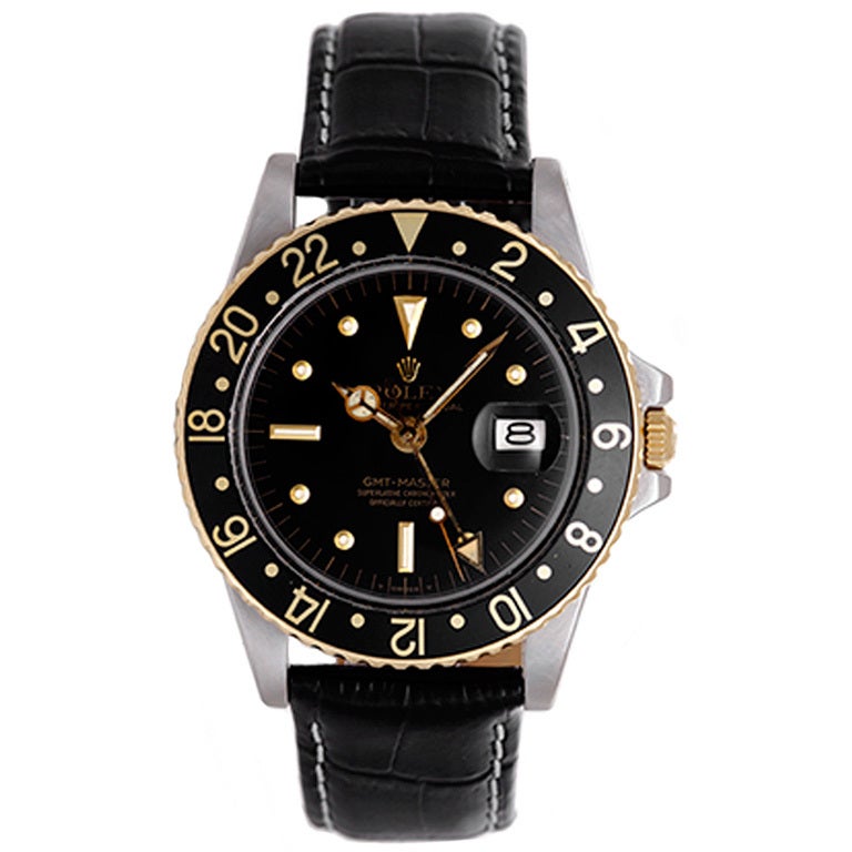 Rolex Stainless Steel and Yellow Gold GMT-Master Wristwatch