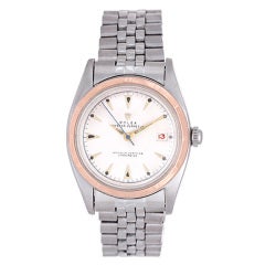 Rolex Stainless Steel and Rose Gold Oyster Perpetual Wristwatch