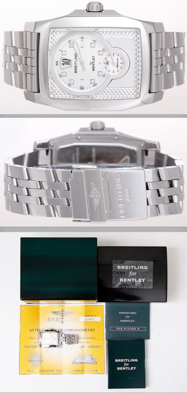 Breitling Bentley Stainless Steel Flying B Jump Hour Wristwatch