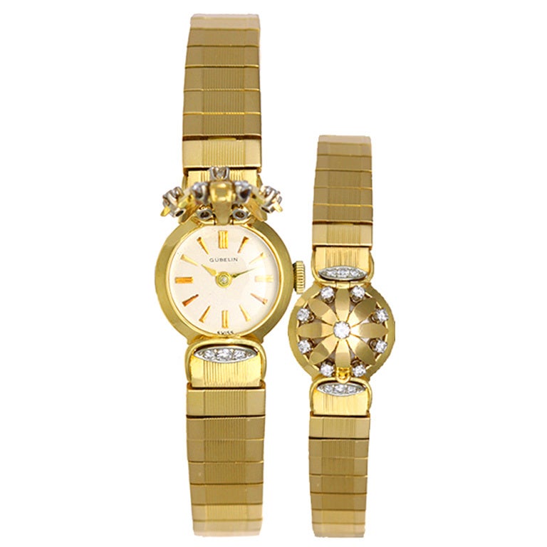 Gubelin Lady's Yellow Gold and Diamond Bracelet Watch