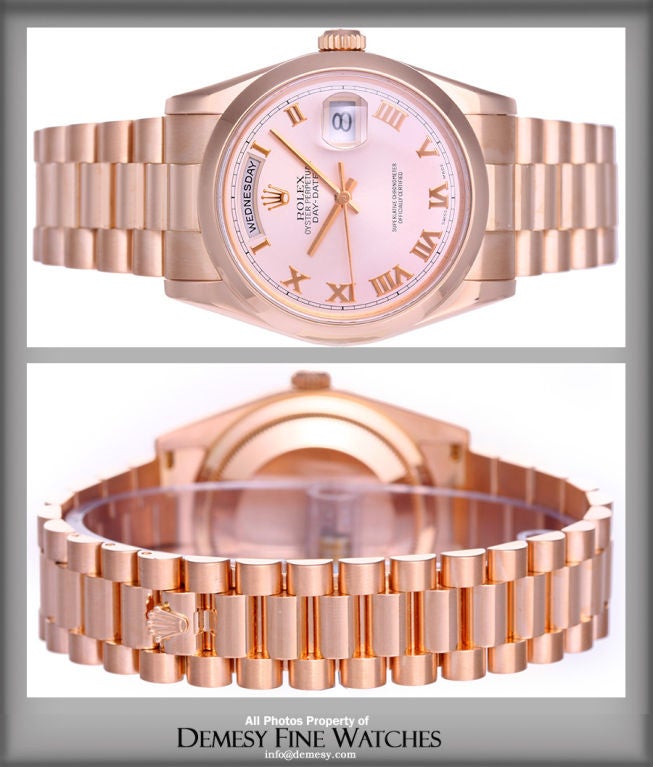 Men's Rose Gold Rolex President Day-Date Watch 118205 In Excellent Condition In Dallas, TX
