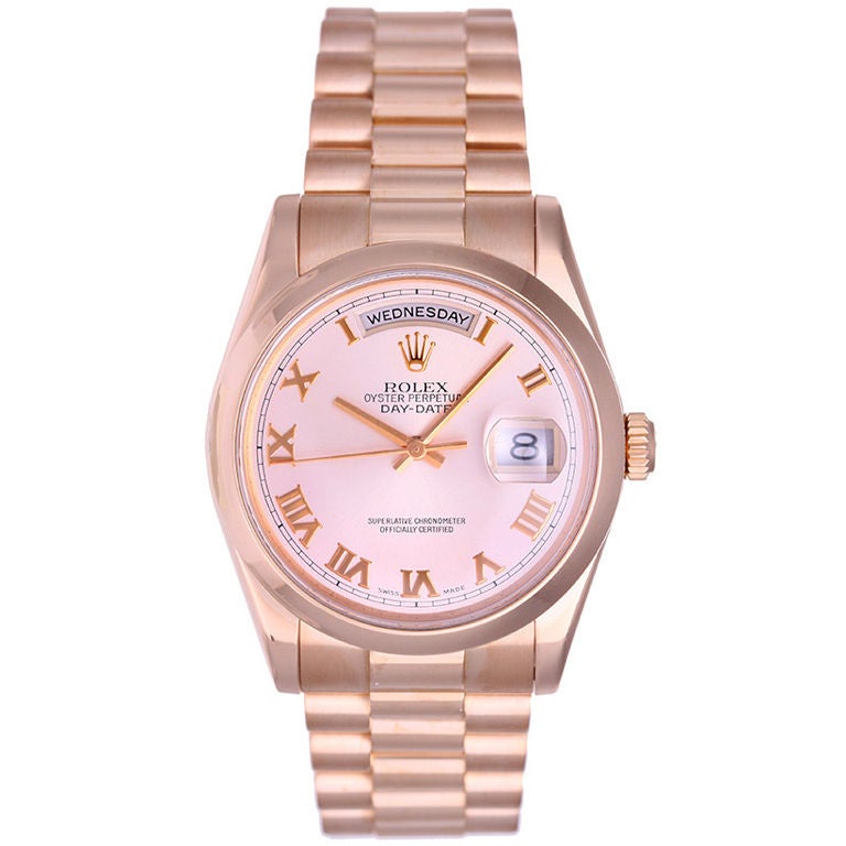 Men
s Rose Gold Rolex President Day-Date Watch 118205