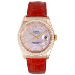 Rolex Yellow Gold and Diamond Datejust Wristwatch Ref 116188