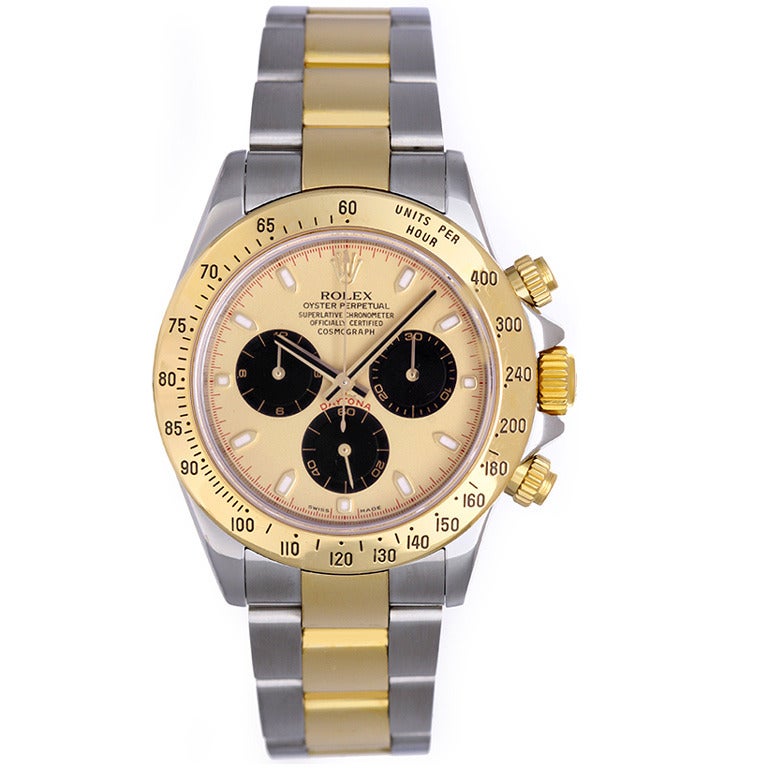 Rolex Stainless Steel and Yellow Gold Cosmograph Daytona Wristwatch