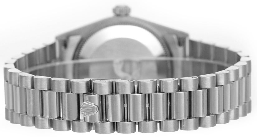 Rolex White Gold and Diamond Midsize President Wristwatch