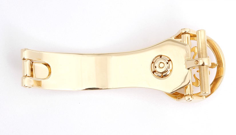 Patek Philippe 18k yellow gold deployant calatrava clasp for a wristwatch strap.