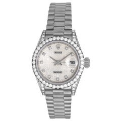 Vintage Rolex Lady's White Gold and Diamond Datejust President Wristwatch