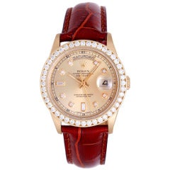 Rolex Yellow Gold Day-Date President Wristwatch with After-Market Diamonds 5