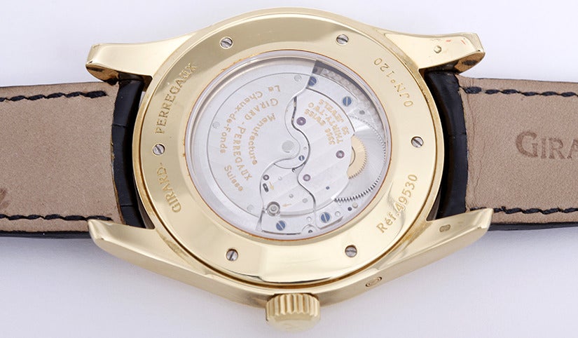 Girard Perregaux Yellow Gold Classic Elegance Moonphase Wristwatch In Excellent Condition In Dallas, TX