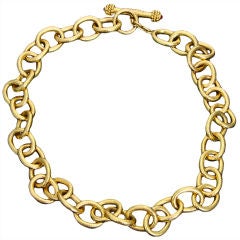 Stunning Elizabeth Locke Gold Heavy Volterra Link Chain Necklace