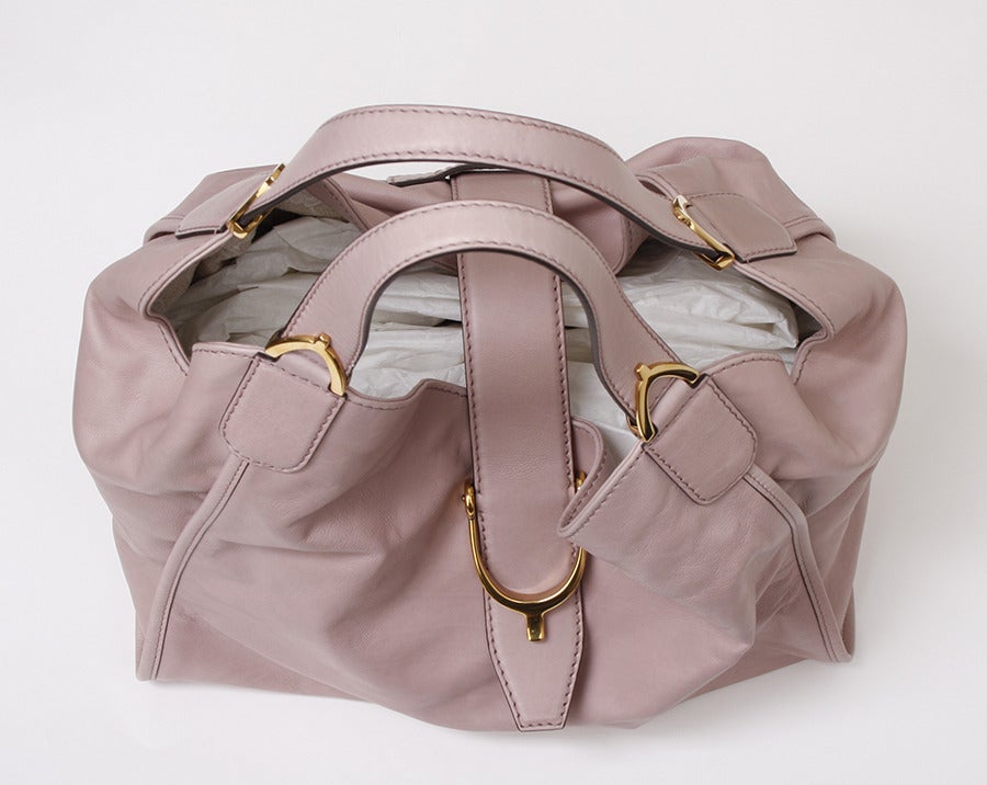 Gucci Soft Stirrup Light Pink Leather Shoulder Bag