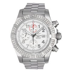 Breitling Stainless Steel and Diamond Super Avenger Acier Wristwatch