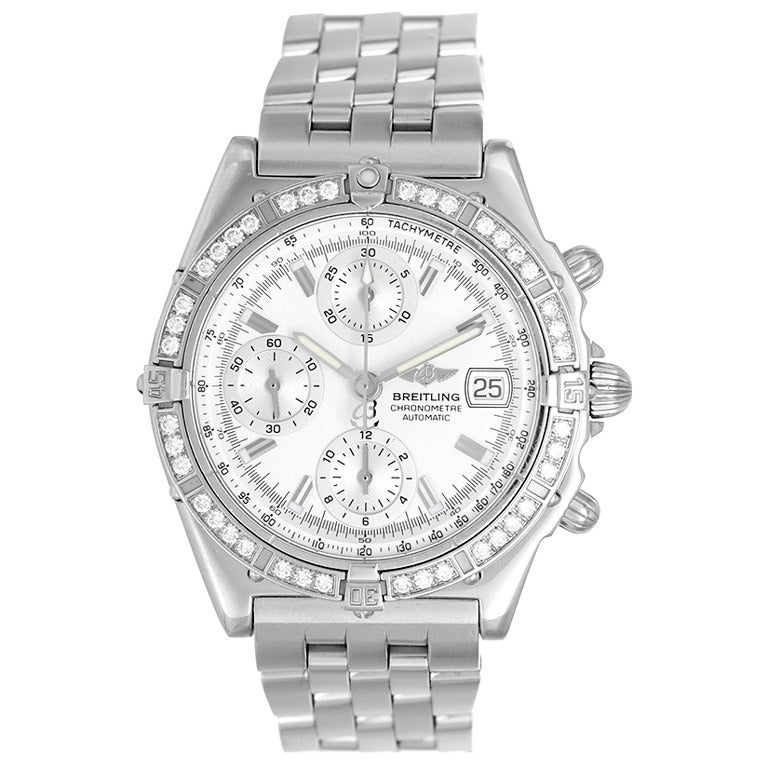 Breitling Stainless Steel and Diamond Chronomat Evolution Chronograph Watch