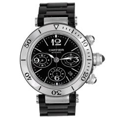 Cartier Stainless Steel Pasha Seatimer Chronograph Wristwatch