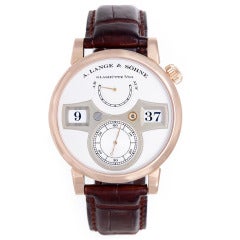 Used A. Lange & Sohne Rose Gold Zeitwerk Wristwatch