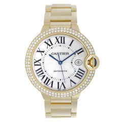 Cartier Yellow Gold and Diamond 42mm Ballon Bleu Wristwatch