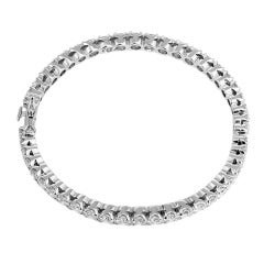 Amazing 9.65 Carat Diamond Bangle Bracelet 14k White Gold