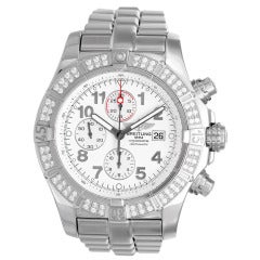 Breitling Stainless Steel and Diamond Super Avenger Acier Chronograph Wristwatch