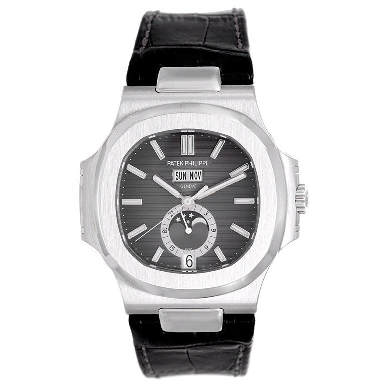 Patek Philippe Stainless Steel Nautilus Moonphase Wristwatch Ref 5726A